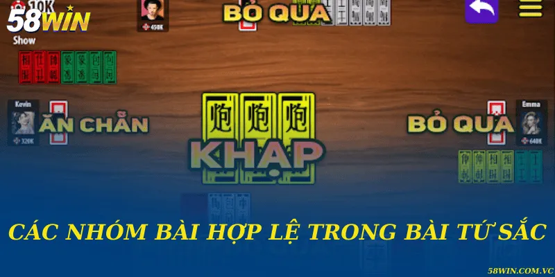 Các nhóm bài hợp lệ trong bài tứ sắc