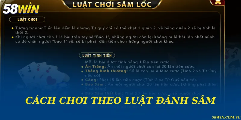 Cách chơi theo luật đánh sâm
