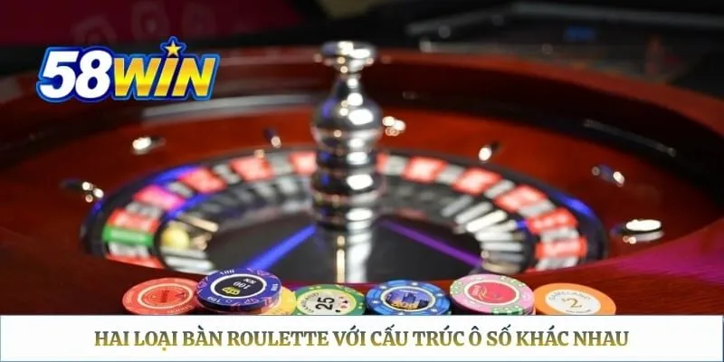 Hai loại bàn roulette với cấu trúc ô số khác nhau 