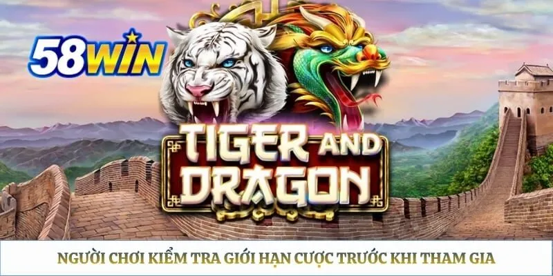 Rồng Hổ 58WIN - Luật Chơi, Cách Tính Điểm Và Trình Tự Ván Người chơi kiểm tra giới hạn cược trước khi tham gia