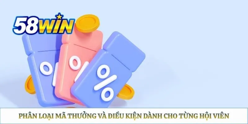 Phân loại mã thưởng và điều kiện dành cho từng hội viên